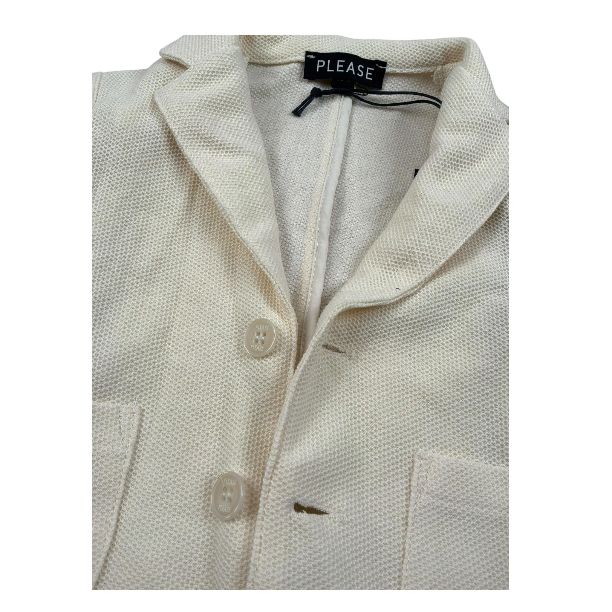 Please Giacca Tinta Unita per Neonato JB03282B73 PANNA PLEASE 