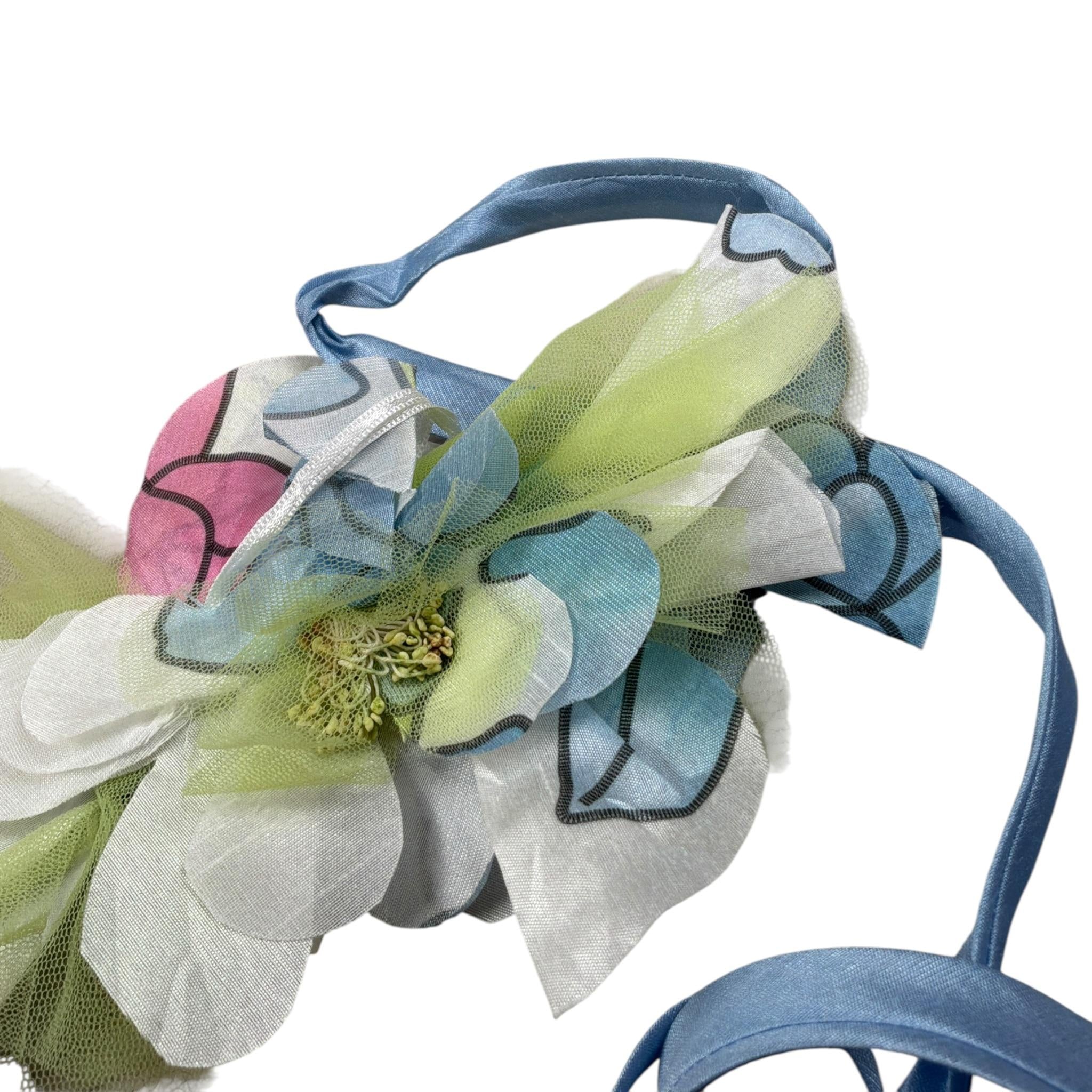 Miss Grant Cintura tinta unita con Fiore Verde per Bambina MG0770 VERDE MISS GRANT 