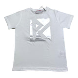 Cesare Paciotti T-Shirt Girocollo Tinta Unita Con Stampa Bianco Per Bambino