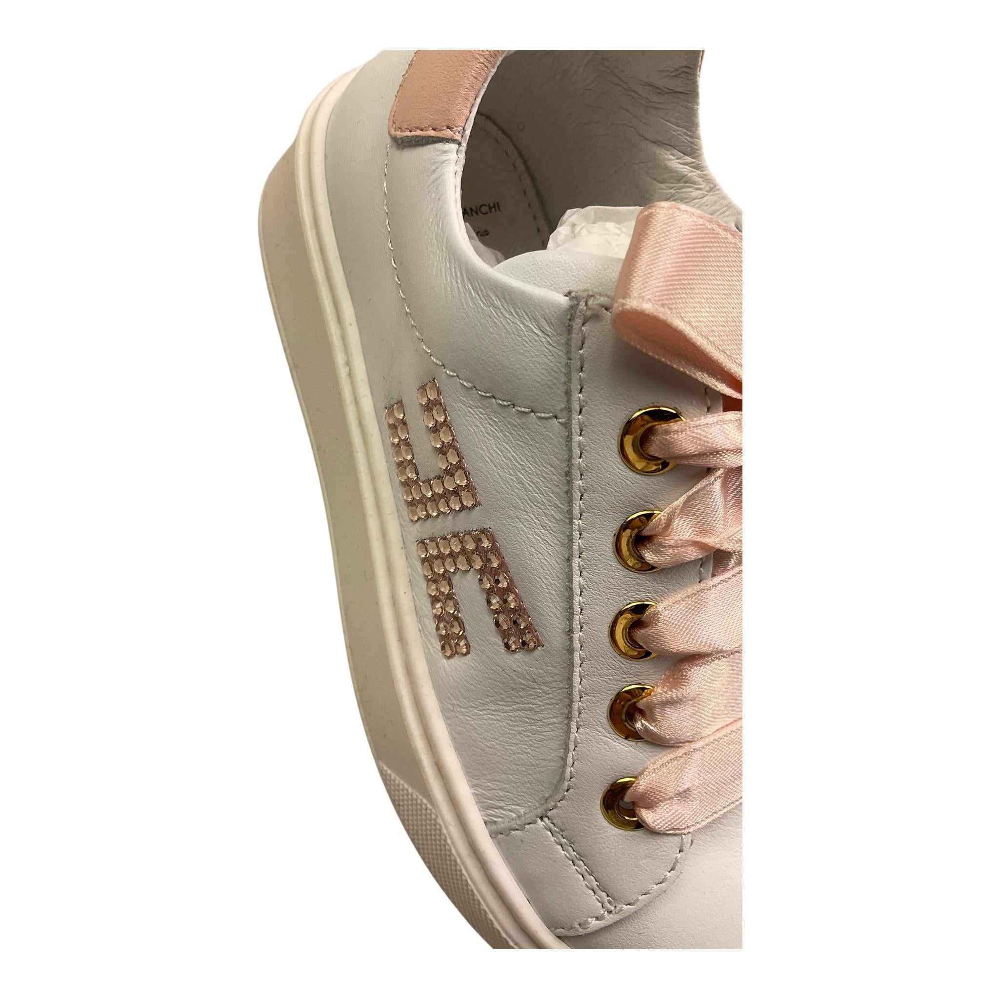 Elisabetta Franchi Sneakers Tinta Unita con Lacci In Contrasto per Bambina F1A9E0222 BIANCO ELISABETTA FRANCHI 