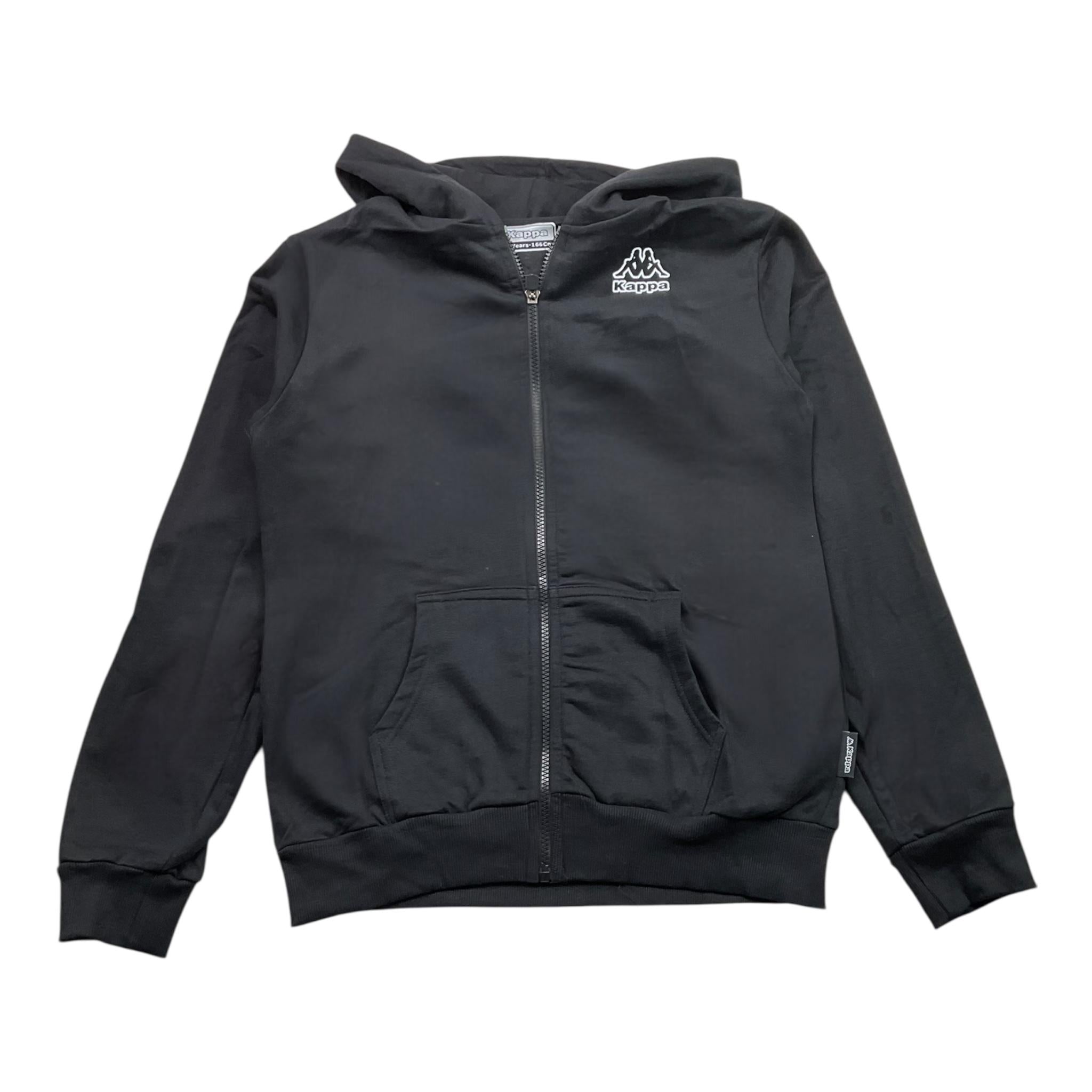 KAPPA felpa tinta unita con zip e cappuccio Nero per Bambino 371X4ZW NERO KAPPA 