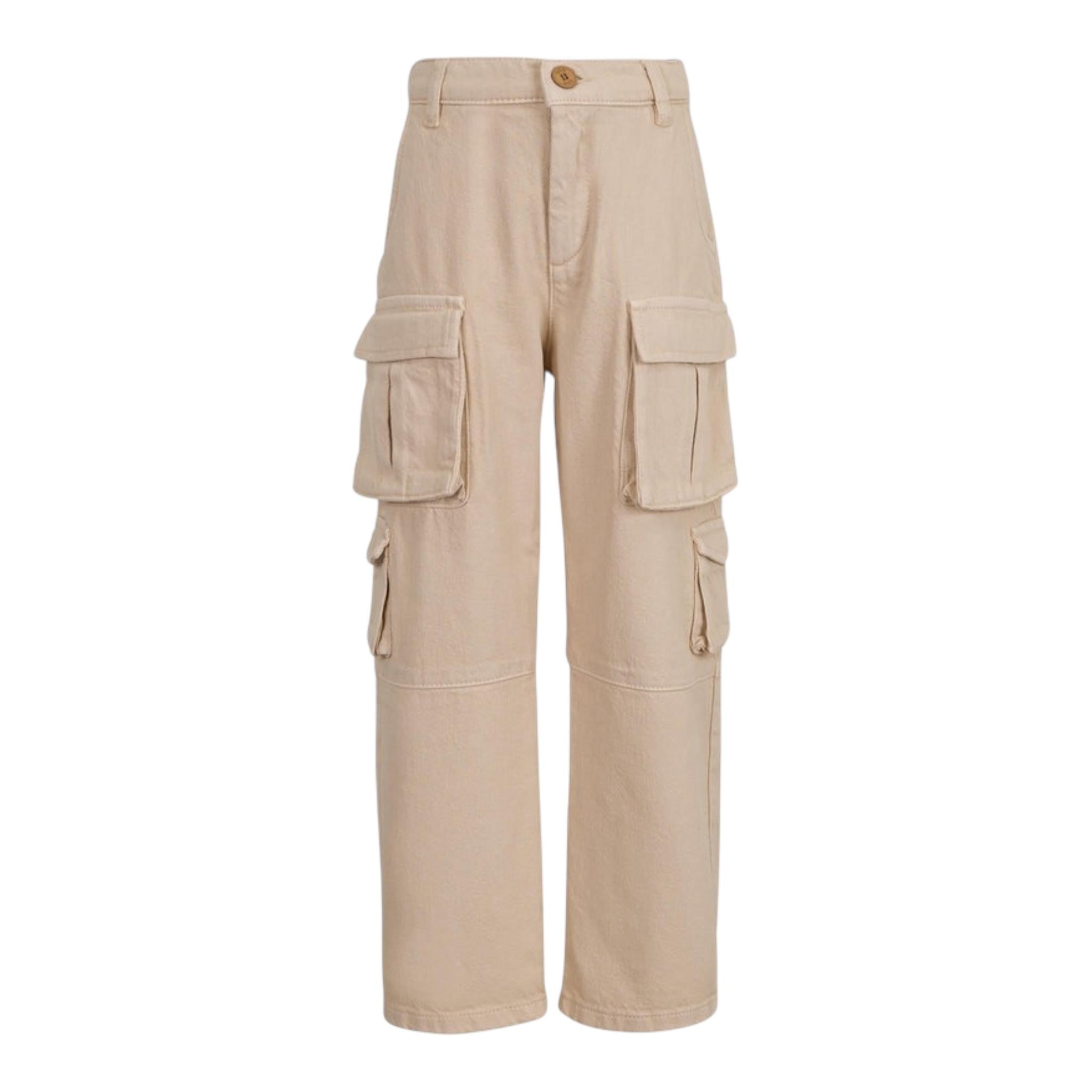 Dou Dou Pantalone Modello Cargo Tinta Unita per Bambina DW6P30X BEIGE DOU DOU 