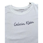 Calvin Klein T-Shirt Girocollo Tinta Unita con Logo per Bambina IG0IG02857 BIANCO CALVIN KLEIN 