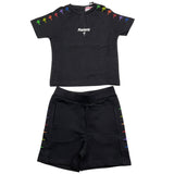 Cesare Paciotti Completo 2 Pezzi T-Shirt-Bermuda Bicolore Nero Per Bambino