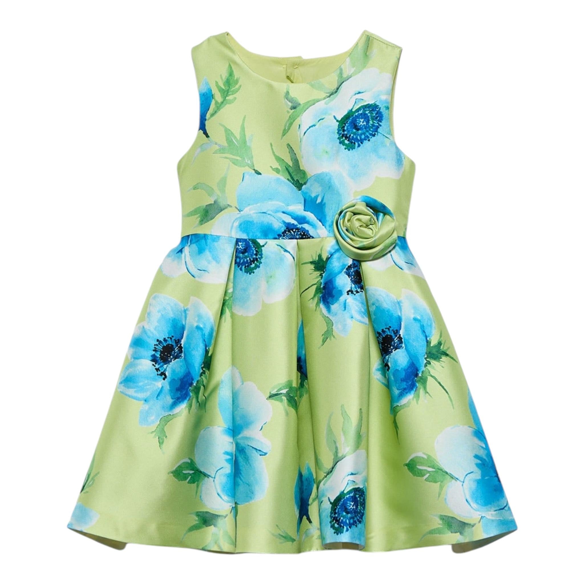 Abel & Lula Abito Giromanica Tinta Unita Fantasia Floreale per Bambina 5069 VERDE ABEL & LULA 