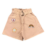 Philosophy Short Tinta Unita Con Cinturino Rosa Per Bambina