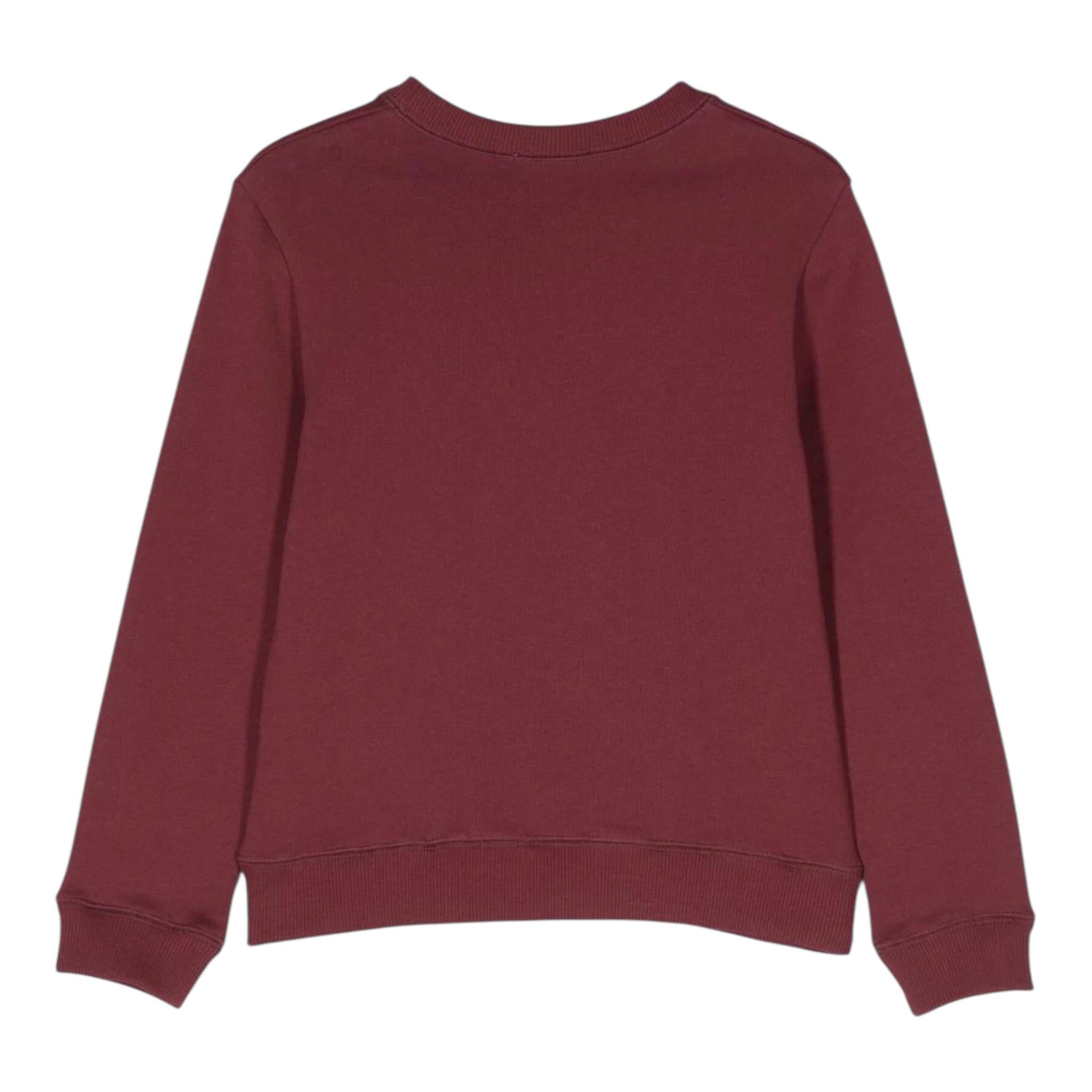 LANVIN felpa chiusa girocollo tinta unita con logo Bordeaux per Bambino N25136 BORDEAUX LANVIN 