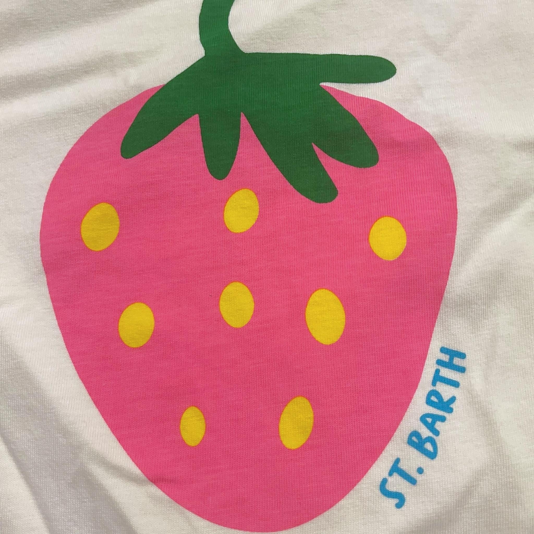 Saint Barth T-Shirt Girocollo Tinta Unita con Stampa per Bambina ELLY001 BIANCO SAINT BARTH 