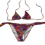 Matinée Costume 2 Pezzi Triangolo-Slip Tinta Unita con Fantasia per Bambina CC4009 VIOLA MATINÉE 