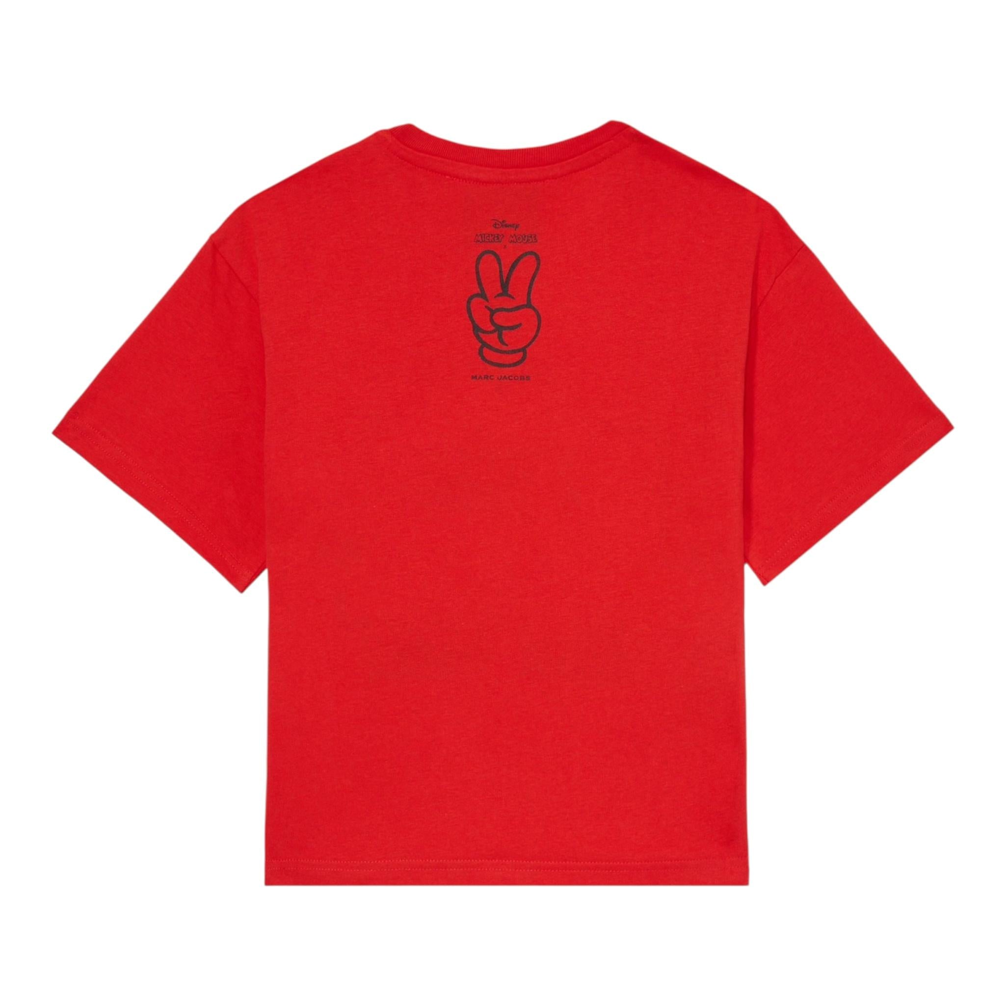 Marc Jacobs T-Shirt Tinta Unita Girocollo con Stampa per Bambino W60450 ROSSO MARC JACOBS 