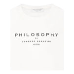 Philosophy T-Shirt Girocollo Tinta Unita con Stampa per Bambina I1E605XX BIANCO PHILOSOPHY 