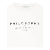 Philosophy T-Shirt Girocollo Tinta Unita con Stampa per Bambina I1E605XX BIANCO PHILOSOPHY 