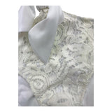 4Giveness Costume Intero Tinta Unita Traforato Bianco Per Bambina