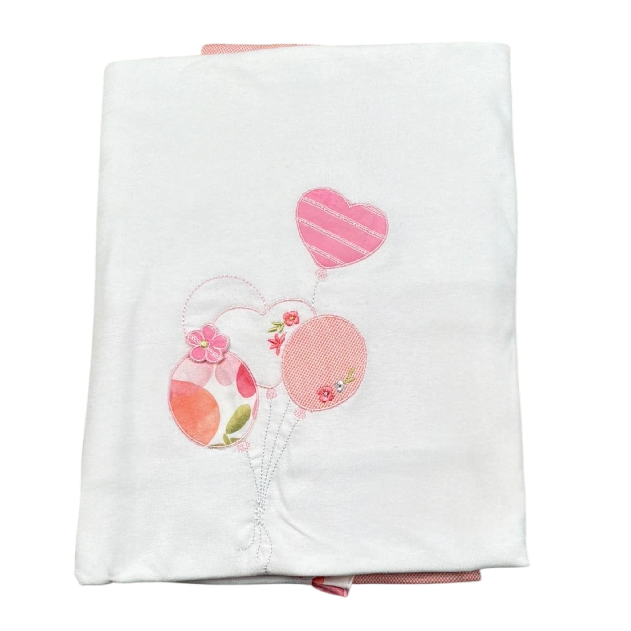 Lalalu' Coperta Tinta Unita con Stampa per Neonata COL17P BIANCO LALALU' 