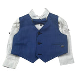 Les Gamins Completo 3 Pezzi Gilet-Camicia-Papillon per Neonato LGMP305512 BLU LES GAMINS 
