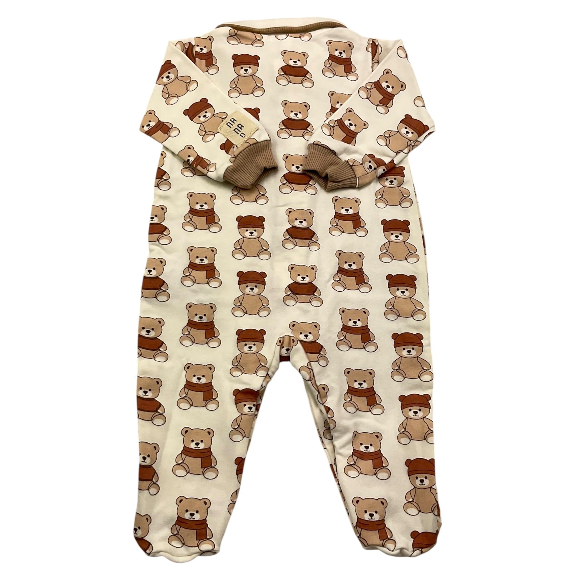 NANAN tutina manica lunga tinta unita cn orsi Bianco per Neonato I2414006B BIANCO NANAN 