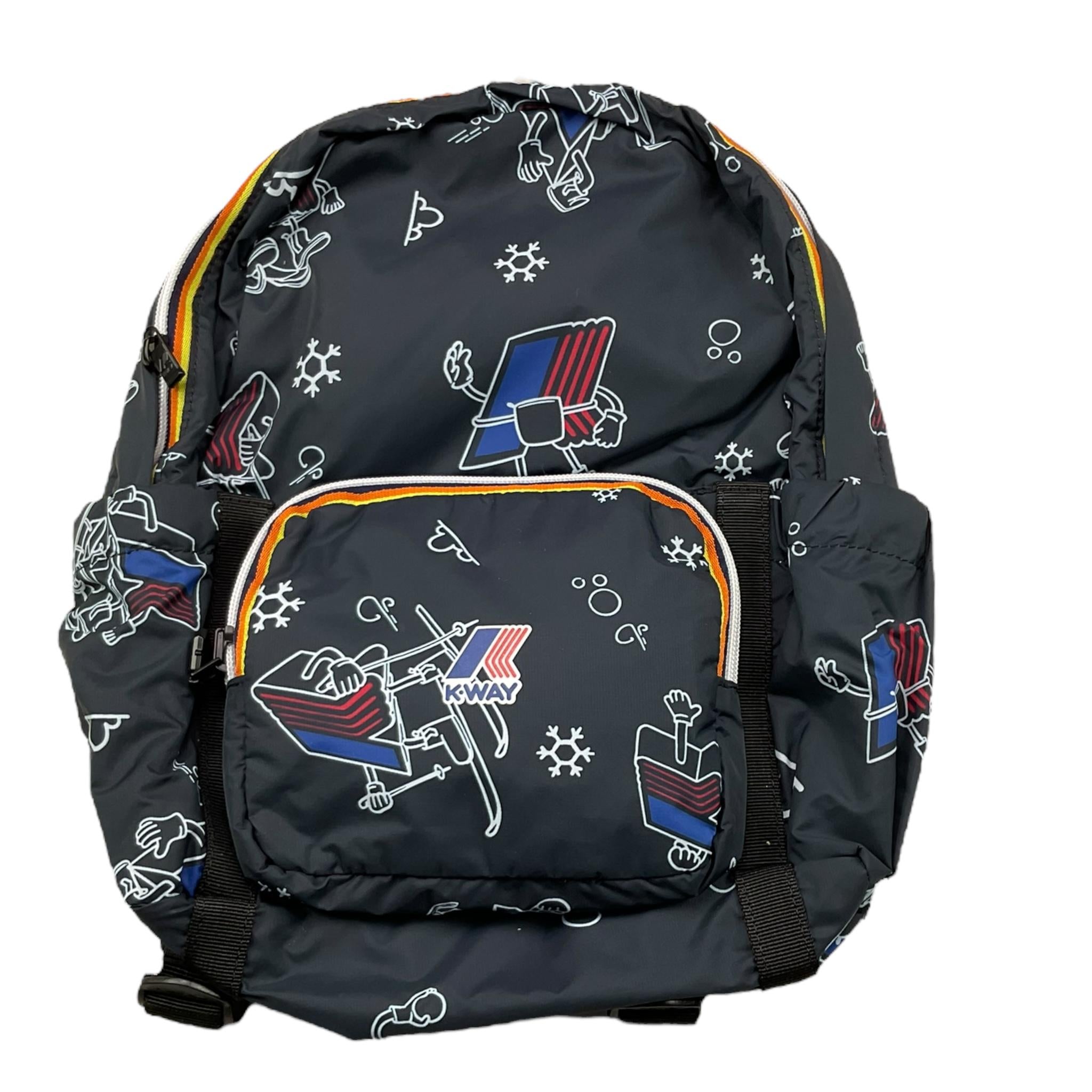 K-WAY zaino tinta unita con stampe logo Blu per Bambino K5123SW BLU K-WAY 