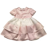 Carlo Pignatelli Abito Cerimoniale Mezza Manica Bicolore Bianco/Rosa Per Neonata