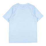 Burberry T-Shirt Girocollo Tinta Unita Con Stampa In Contrasto Azzurro Per Bambino