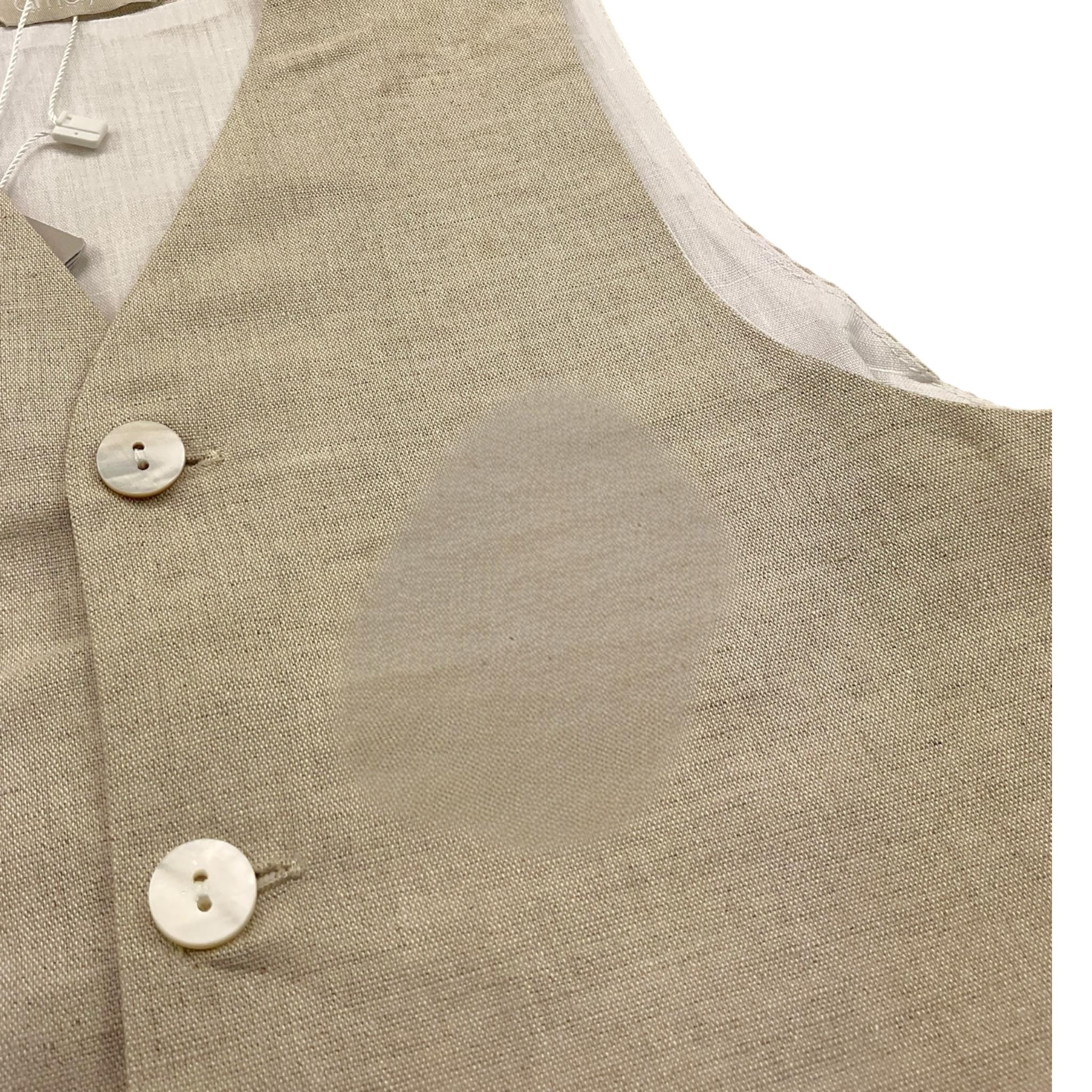 Amaya Gilet Tinta Unita con Fantasia A Righe per Bambino 593560 BEIGE AMAYA 