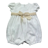 Le Bebe Pagliaccetto Mezza Manica Tinta Unita con Ricami per Neonata LBG6337 BIANCO LE BEBE 