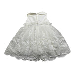 Colori Chiari Abito Giromanica tinta unita con Tulle Bianco per Neonata FN105765 BIANCO COLORI CHIARI 