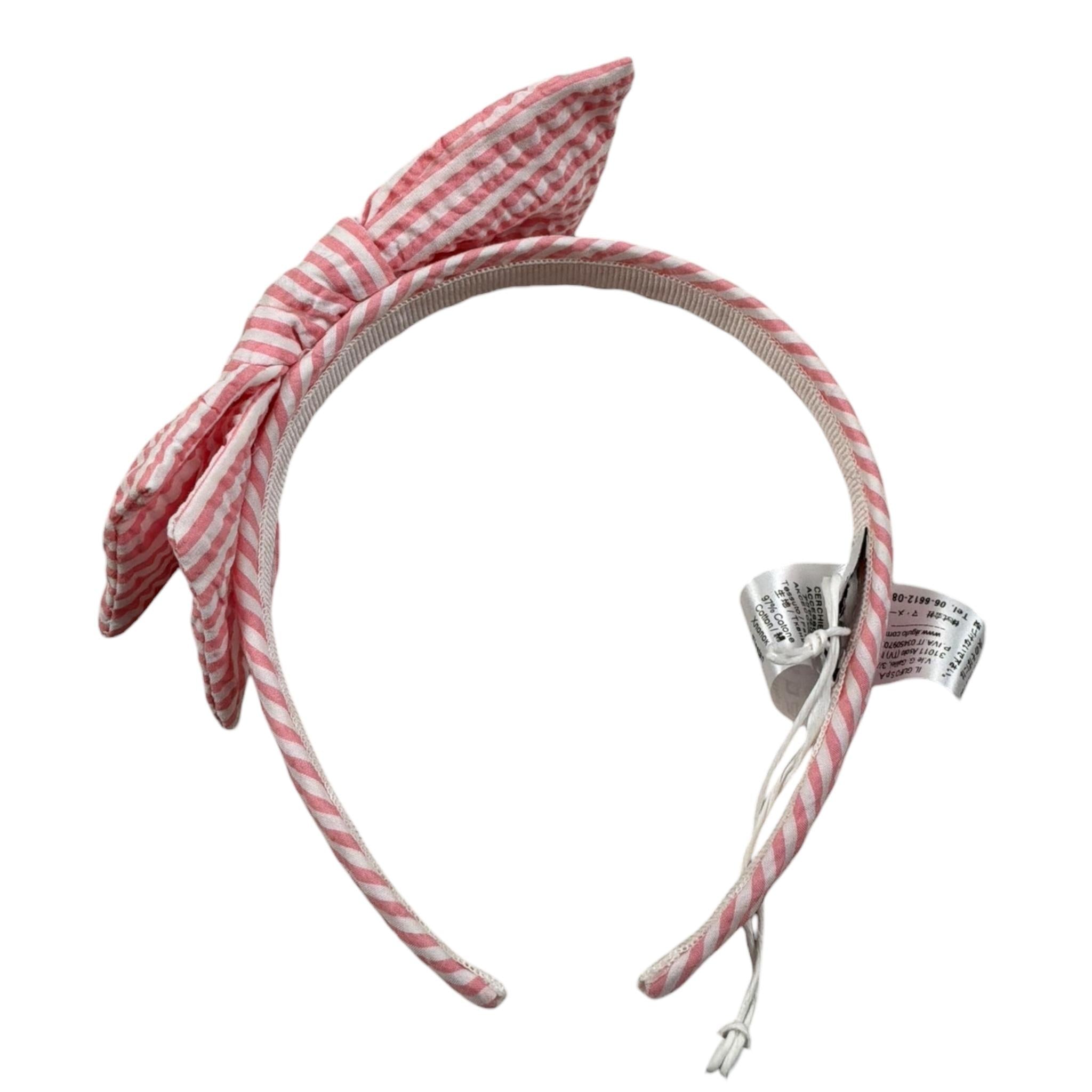 Il Gufo Cerchietto Fantasia A Righe con Fiocco per Bambina P25PH218C1080 ROSA IL GUFO 