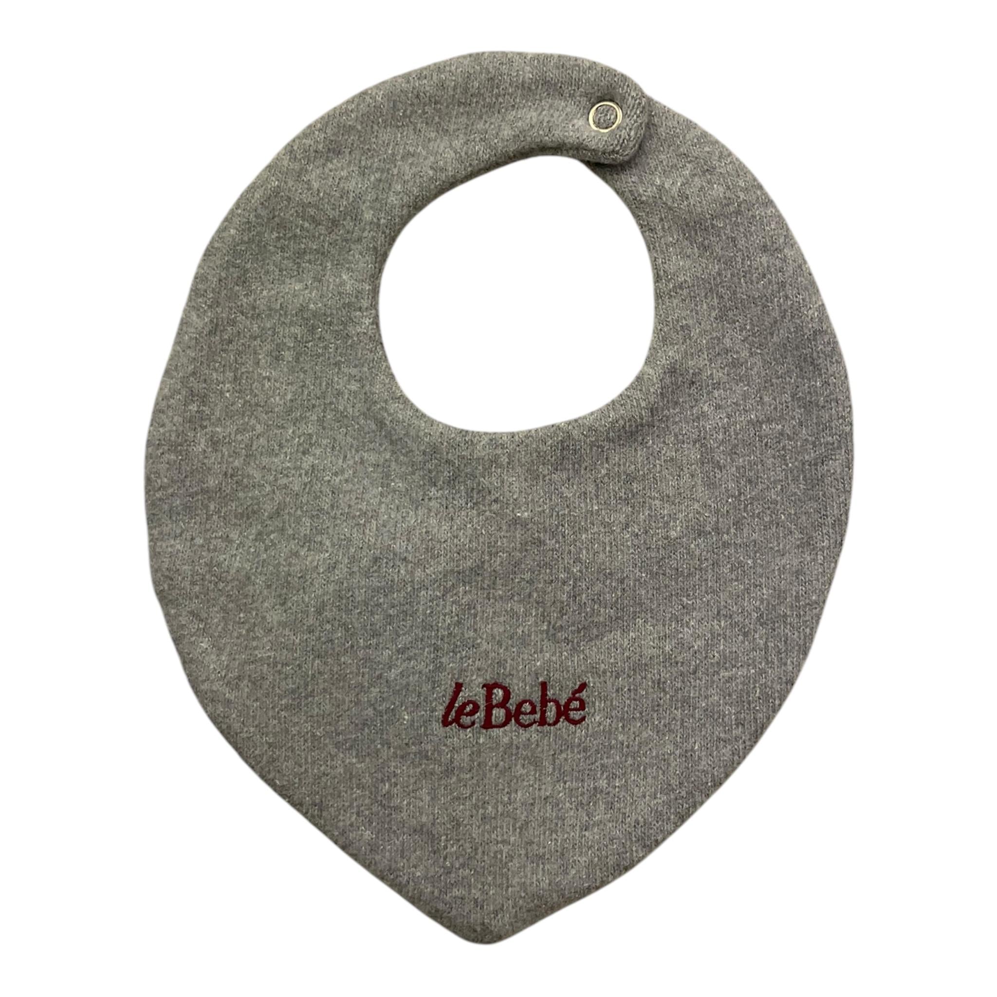 LE BEBE' bavetta tinta unita con logo Grigio per Neonato LBG6121 GRIGIO LE BEBE' 