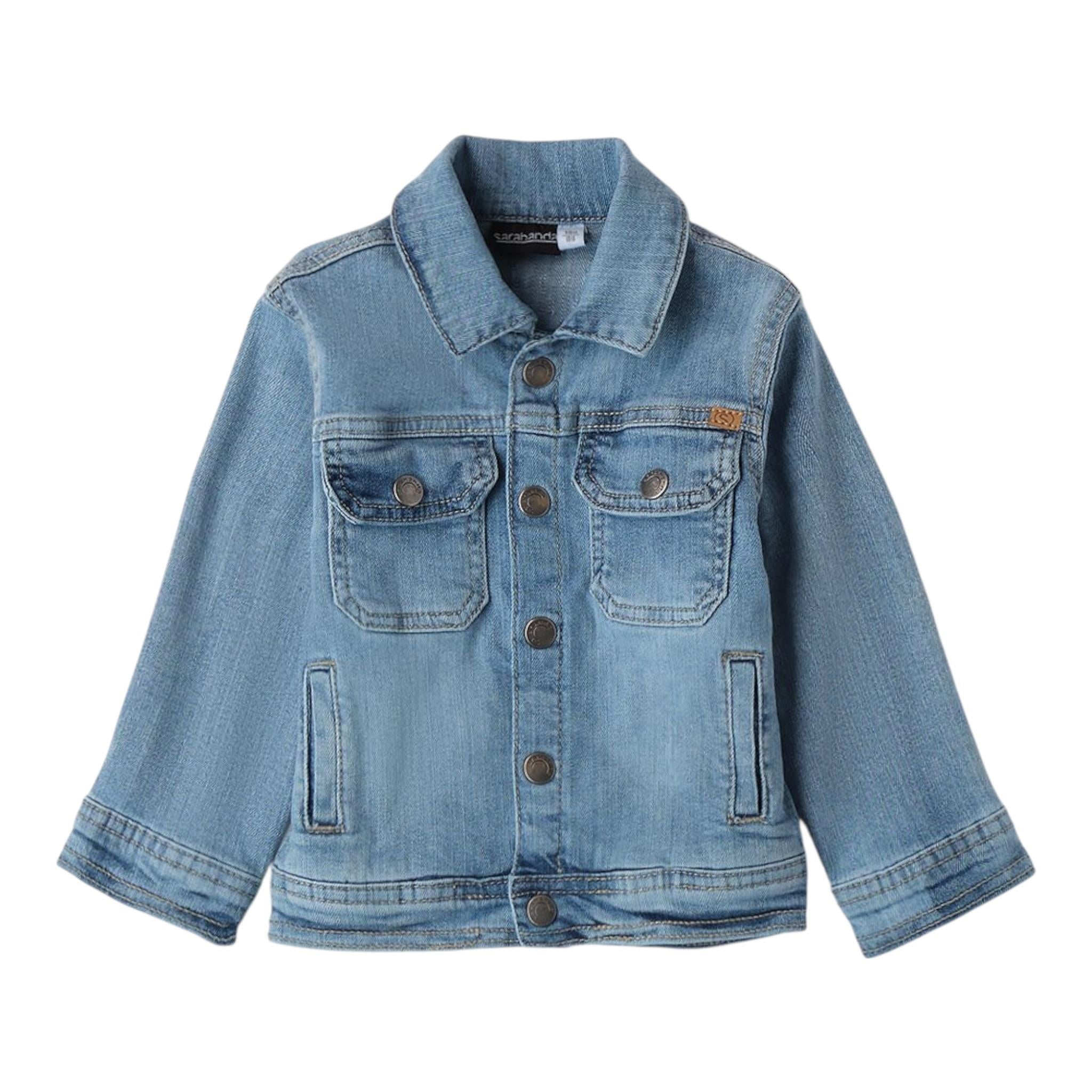 Sarabanda Giubbino In Denim tinta unita Azzurro per Bambina 0B028 AZZURRO SARABANDA 