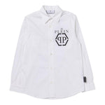 Philipp Plein Camicia Manica Lunga tinta unita con Stampa Bianco per Bambino 2MC001 BIANCO PHILIPP PLEIN 