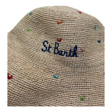 Saint Barth Cappello In Paglia Tinta Unita con Ricami per Bambina RAFFIA BEIGE SAINT BARTH 