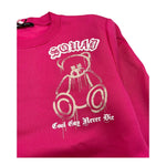 BRAND NAME felpa chiusa girocollo tinta unita con stampa Fuxia per Bambina BN351S FUXIA BRAND NAME 