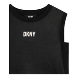 Dkny Canotta Girocollo Tinta Unita Nero Per Bambina