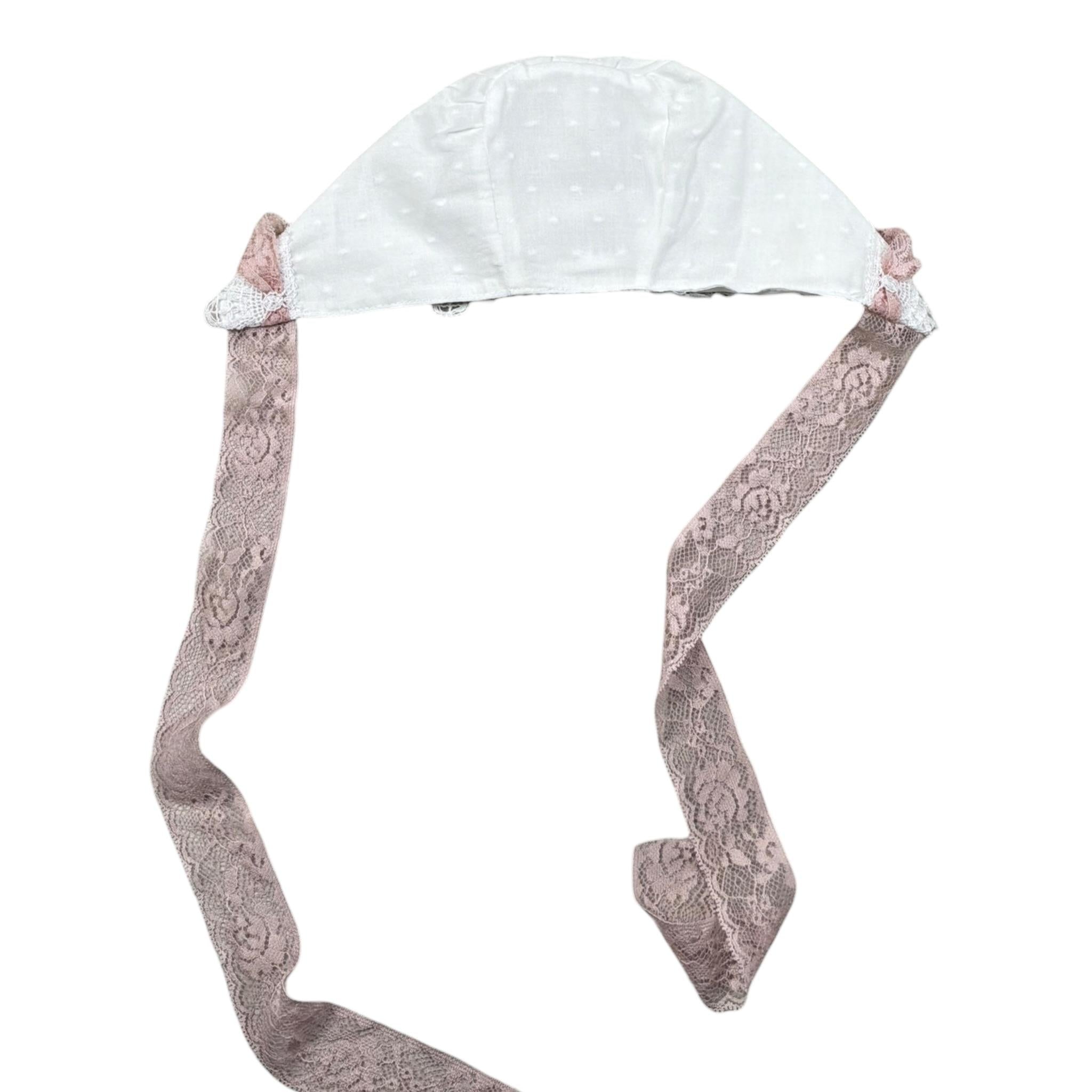 Marlu' Cappello Tinta Unita con Ricami per Neonata EP28CUX BIANCO MARLU' 