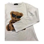 FUN & FUN shirt girocollo tinta unita con orso Bianco per Bambina FBTS00220 BIANCO FUN & FUN 