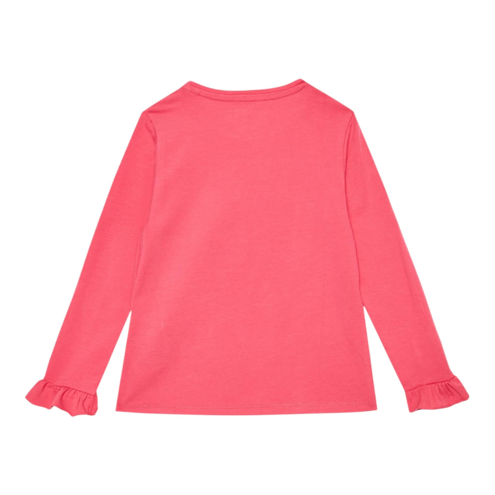 GUESS shirt girocollo tinta unita con stampa in contrasto  Rosa per Neonata K4BI11J1314 ROSA GUESS 