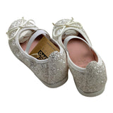Gioseppo Ballerina Tinta Unita Con Brillantini E Elastico Argento Per Bambina