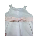 Barcellino Abito Giromanica Tinta Unita con Stampe per Bambina 121310 BIANCO BARCELLINO 