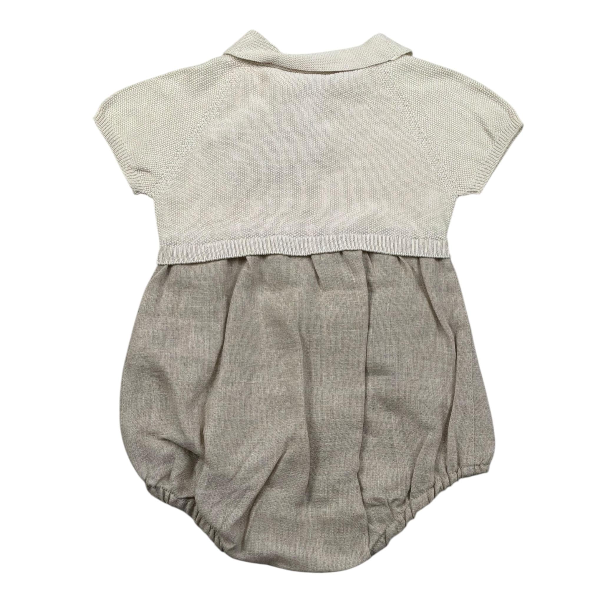 Wedoble Pagliaccetto Mezza Manica Fantasia Quadretti per Neonato V2507405X BEIGE WEDOBLE 