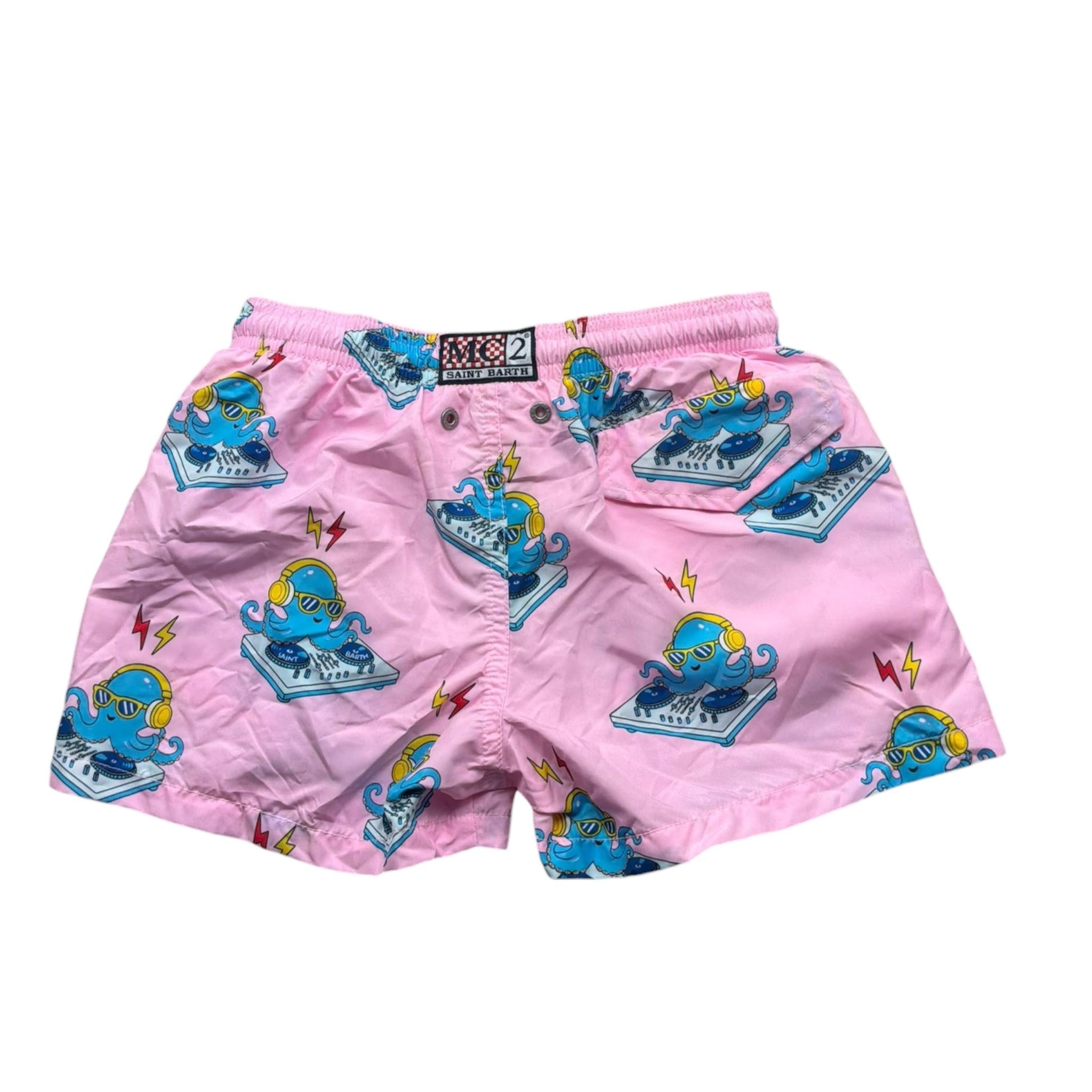 Saint Barth Costume Modello Boxer Tinta Unita con Stampa per Bambino DJOCTO ROSA SAINT BARTH 