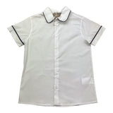 Little Bear Camicia Tinta Unita con Profili In Contrasto per Bambino 8211 BIANCO/BLU LITTLE BEAR 