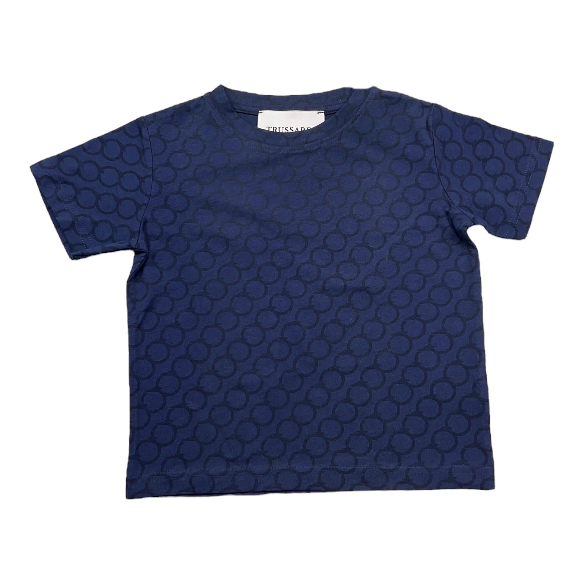 Trussardi T-Shirt Girocollo Tinta Unita con Stampa per Neonato TBP23014TS BLU TRUSSARDI 