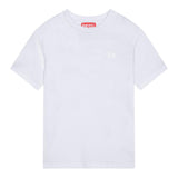 Diesel T-Shirt Girocollo Tinta Unita con Logo per Bambino J02276X BIANCO DIESEL 