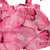Miss Blumarine Completo Top-Gonna Tinta Unita Con Fantasia Fuxia Per Neonata