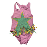 Stella Mccartney Costume Intero Tinta Unita con Frange per Bambina TUCB85Z0157 ROSA STELLA McCARTNEY 