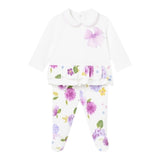 Mayoral Completo 2 Pezzi Shirt-Ghettina con Fantasia per Neonata 1530 BIANCO MAYORAL 