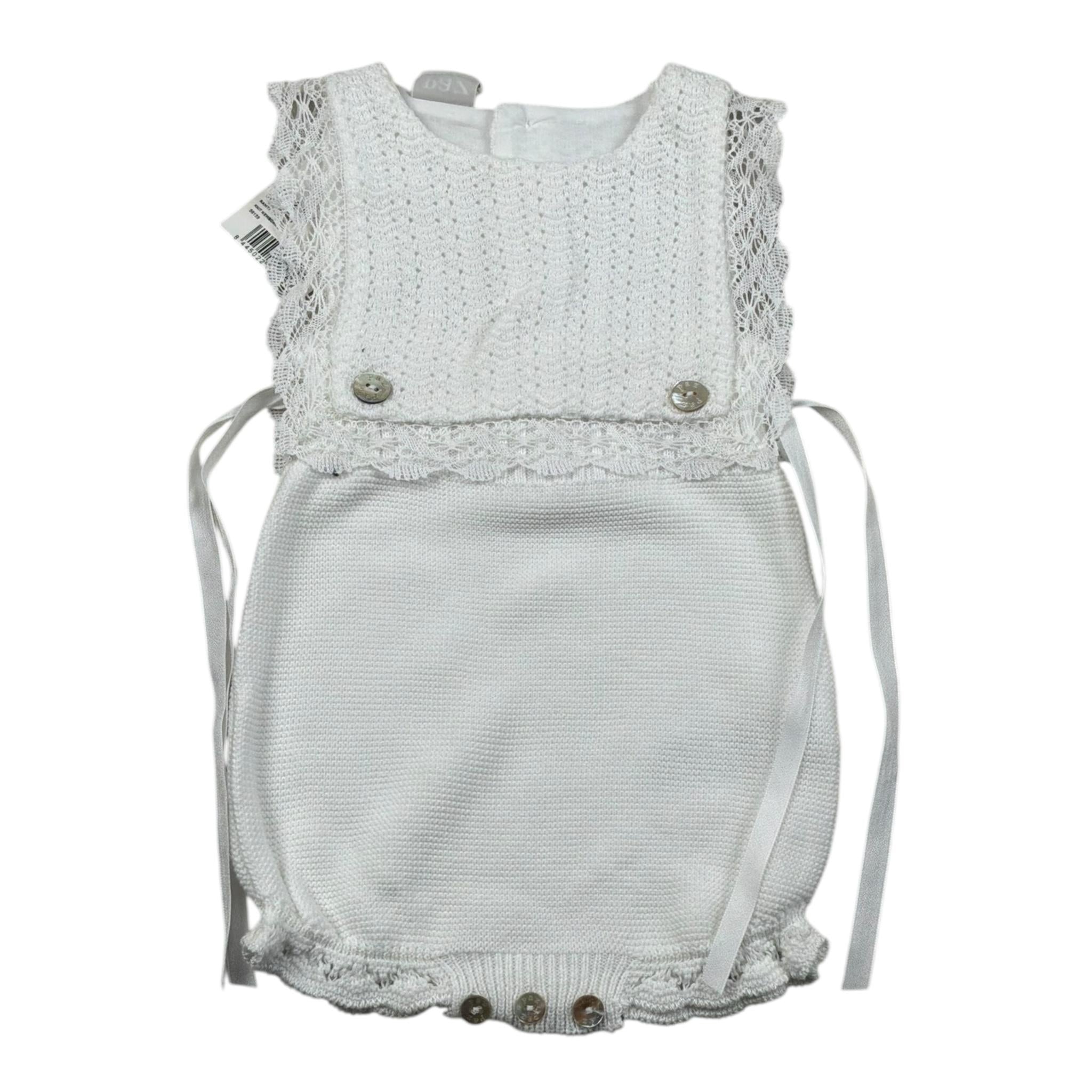 Paz Rodriguez Pagliaccetto Giromanica Tinta Unita per Neonata 0221215570 BIANCO PAZ RODRIGUEZ 