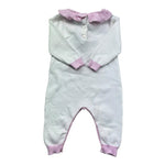 Le Bebe Tutina Manica Lunga Tinta Unita con Ricamo per Neonata LBG6315 BIANCO LE BEBE 