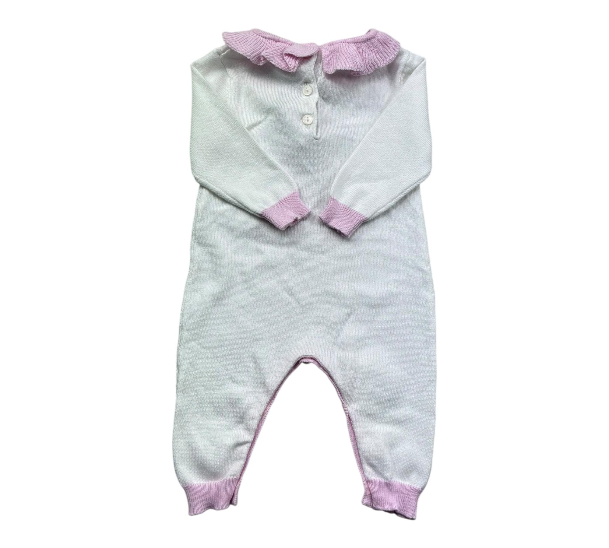 Le Bebe Tutina Manica Lunga Tinta Unita con Ricamo per Neonata LBG6315 BIANCO LE BEBE 