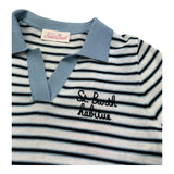 Saint Barth Polo Mezza Manica Fantasia A Righe per Bambina EVONNEJR BIANCO SAINT BARTH 